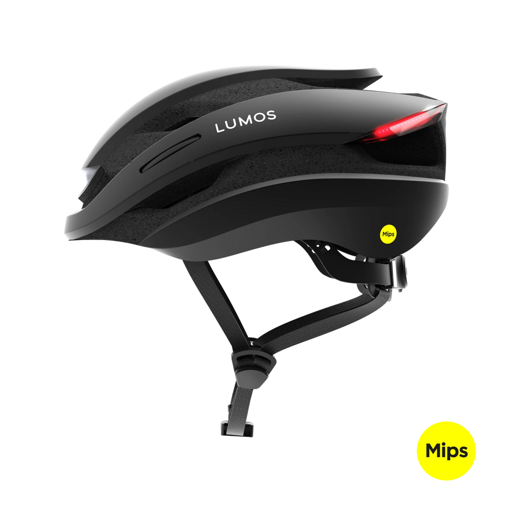 Lumos Ultra helmet in Charcoal Black, Mips, side view