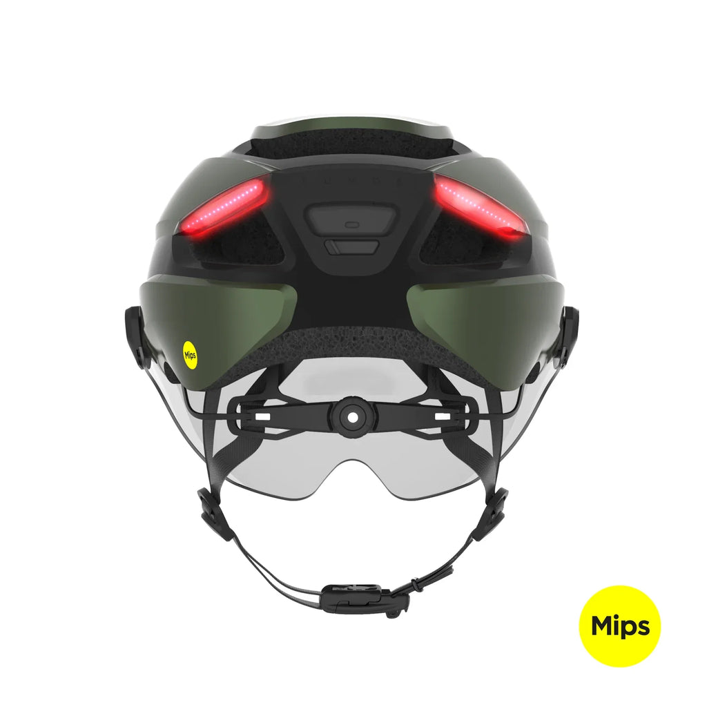 Lumos Ultra E-Bike helmet in Emerald Green, Mips, rear view