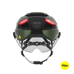 Lumos Ultra E-Bike helmet in Emerald Green, Mips, rear view