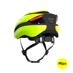 Lumos Ultra helmet | Electric Lime | Mips | Rear angled